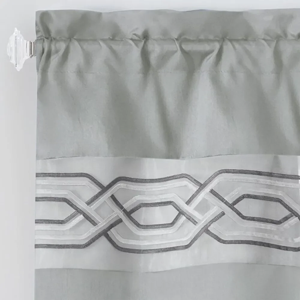 PowerSellerUSA Crisp & Clean Minimalist Two-Tone Window Curtain Set with